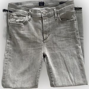 Citizens Of Humanity Women's Rocket Cropped High Rise Skinny Jeans Gray Size 28